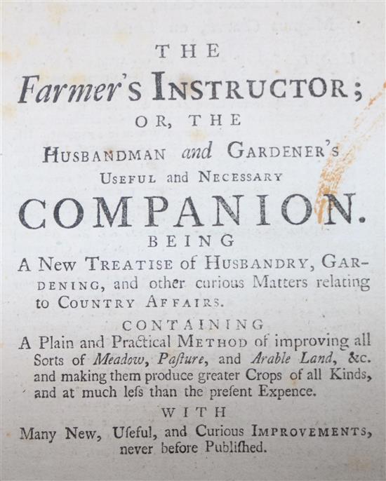 Trowell, Samuel-Ellis, William - The Farmers Instructor, or, The Husbandman and Gardeners ... Companion,